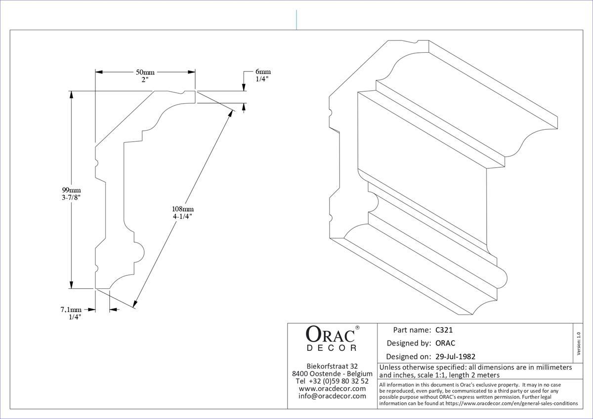 Карниз Orac Decor c321f Noblesse