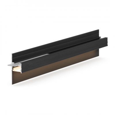Плинтус алюминиевый теневой с подсветкой Laconistiq Light Doors Черный 38-11-300