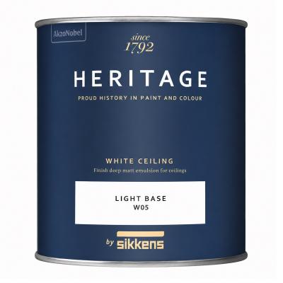 Краска глубокоматовая для потолков и стен Sikkens Heritage White Ceiling 1л